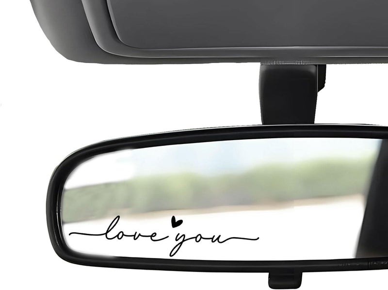 WCDHOR 2 x Love You Rearview Mirror Decal Water Bottle Stickers Affirmation Reminder Sticker Laptop Bumper Sticker Tumbler Vinyl Sticker Car Mirror Decal New Car Decor (Love You, Black) - Image 1